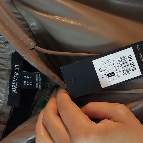 Forever 21 Faux Leather Joggers - Picture 6 of 8